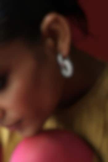 White Rhodium Finish Silver Swarovski Dangler Earrings by ESME at Pernia's Pop Up Shop