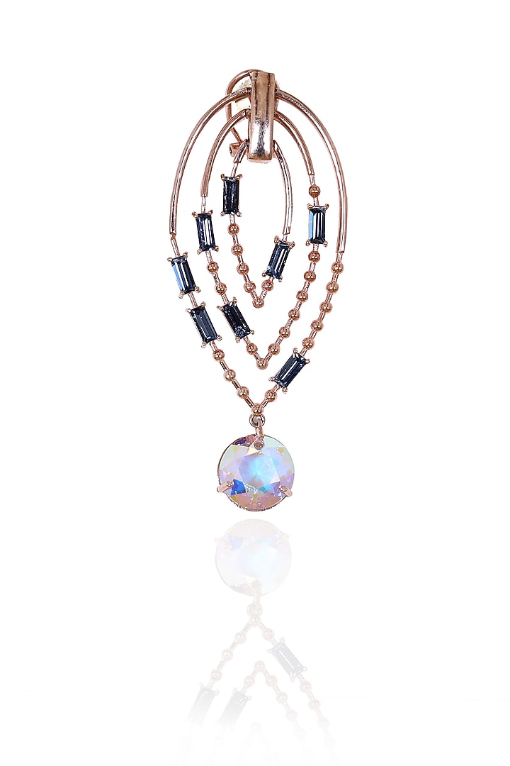 White Rhodium Finish Swarovski Crystal Dangler Earrings by ESME at Pernia's Pop Up Shop