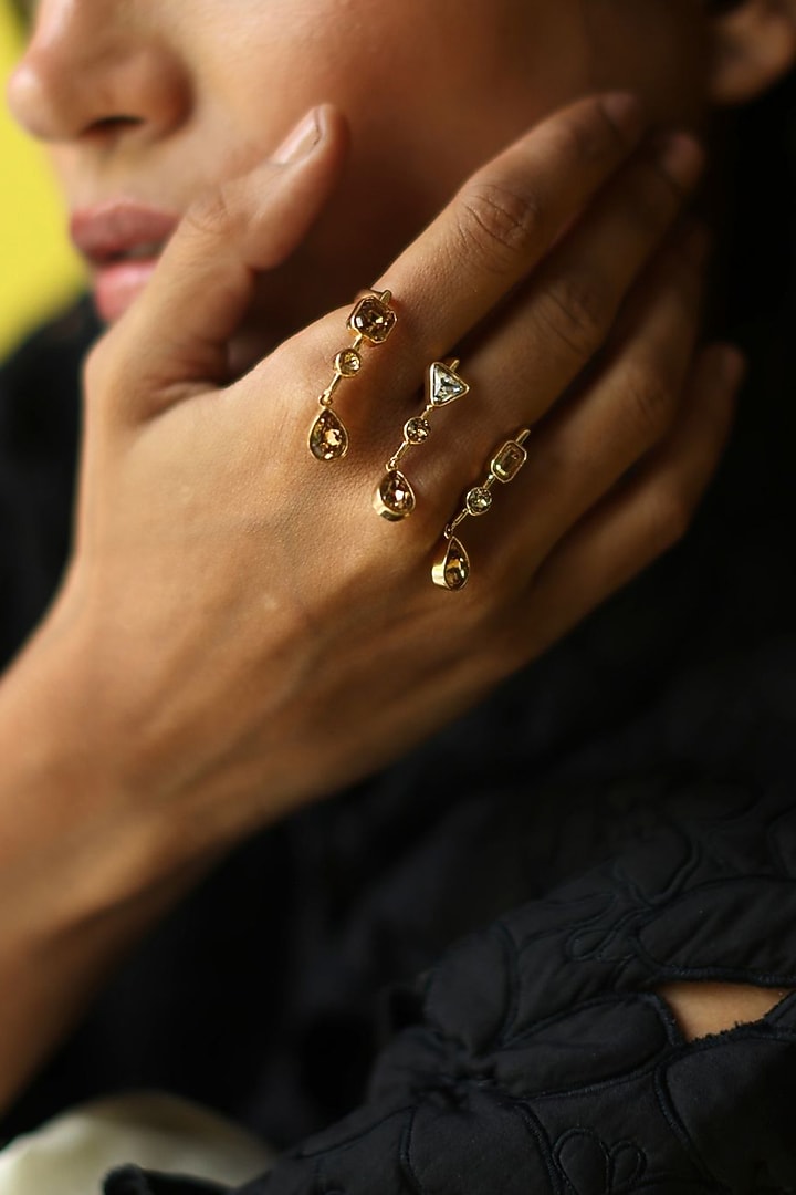 White Rhodium Finish Swarovski Crystal Ring by ESME at Pernia's Pop Up Shop