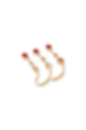 White Rhodium Finish Red Swarovski Crystal Ring by ESME at Pernia's Pop Up Shop