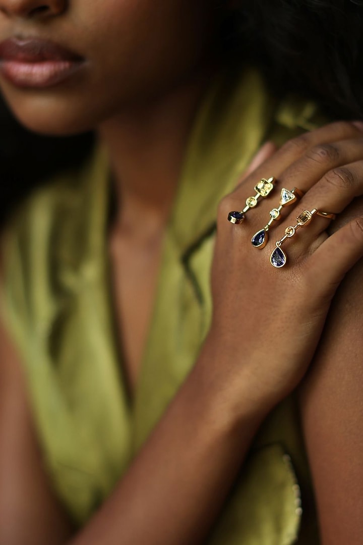 White Rhodium Finish Purple Swarovski Crystal Ring by ESME at Pernia's Pop Up Shop