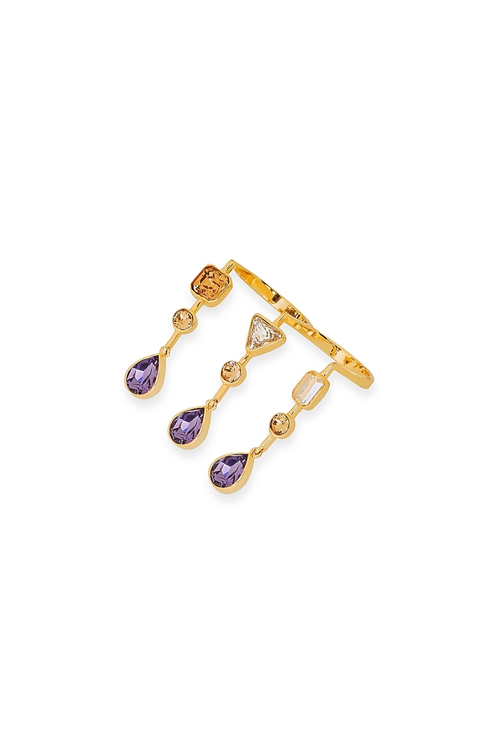 White Rhodium Finish Purple Swarovski Crystal Ring by ESME at Pernia's Pop Up Shop