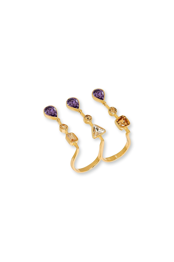 White Rhodium Finish Purple Swarovski Crystal Ring by ESME at Pernia's Pop Up Shop