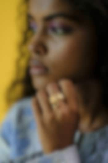 White Rhodium Finish Purple Swarovski Ring by ESME at Pernia's Pop Up Shop