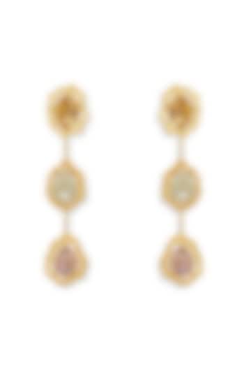 White Rhodium Finish Swarovski Dangler Earrings by ESME at Pernia's Pop Up Shop