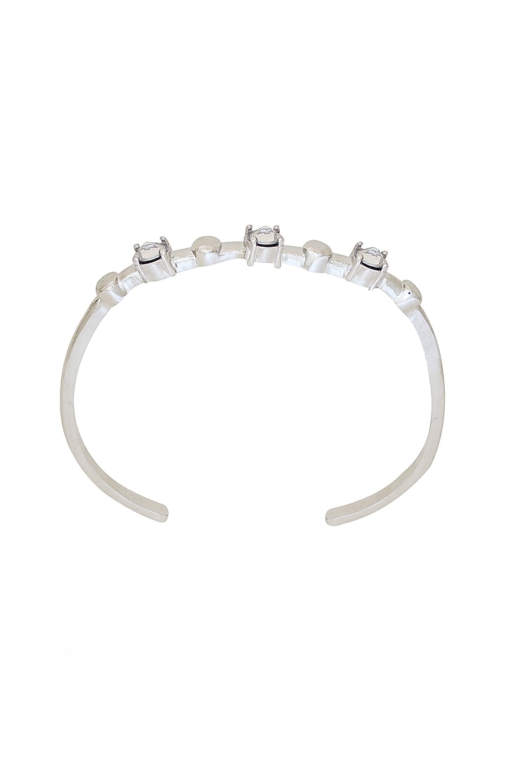 White Finish Grey Swarovski Stone Kada by ESME at Pernia's Pop Up Shop