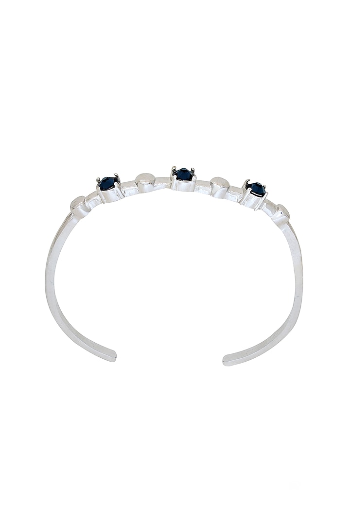 White Finish Blue Swarovski Stone Kada by ESME at Pernia's Pop Up Shop