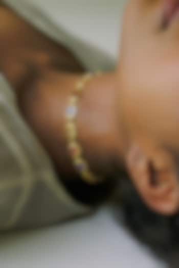 White Rhodium Finish Multi-Colored Swarovski Choker Necklace by ESME at Pernia's Pop Up Shop