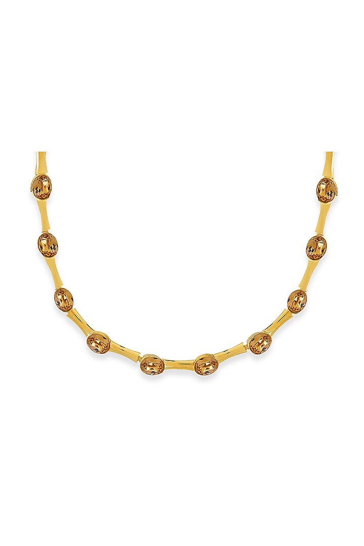 White Rhodium Finish Gold Swarovski Choker Necklace by ESME at Pernia's Pop Up Shop