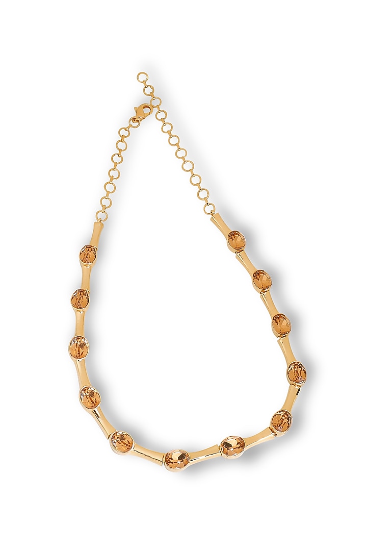 White Rhodium Finish Gold Swarovski Choker Necklace by ESME at Pernia's Pop Up Shop