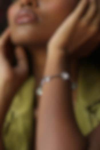 White Rhodium Finish Silver Swarovski Bracelet by ESME at Pernia's Pop Up Shop