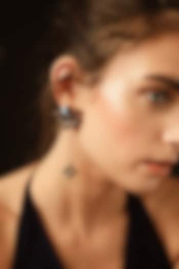 White Rhodium Finish Swarovski Crystal Dangler Earrings by ESME at Pernia's Pop Up Shop