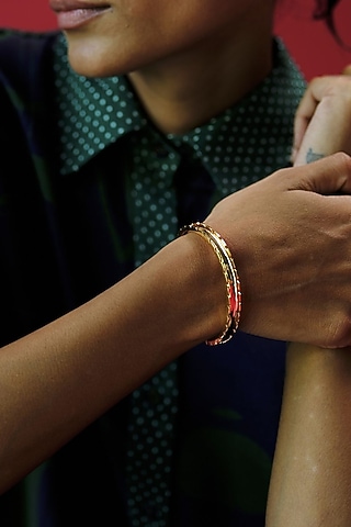 White Rhodium Finish Gold Swarovski Bracelet by ESME