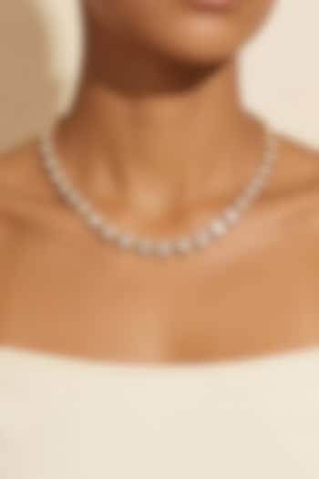 Gold Plated White Swarovski Crystal Necklace by ESME at Pernia's Pop Up Shop