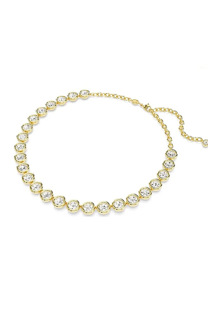 Gold Plated White Swarovski Crystal Necklace by ESME at Pernia's Pop Up Shop