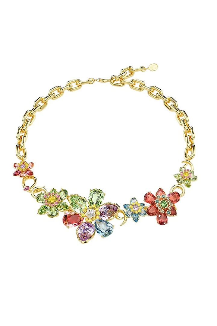 Gold Plated Multi-Colored Swarovski Crystal Necklace by ESME at Pernia's Pop Up Shop