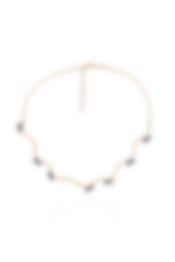 White Rhodium Finish Blue Swarovski Crystal Choker Necklace by ESME at Pernia's Pop Up Shop