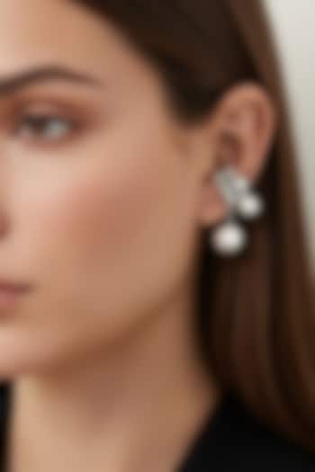 Gold Plated Swarovski & Pearl Earcuff by ESME at Pernia's Pop Up Shop