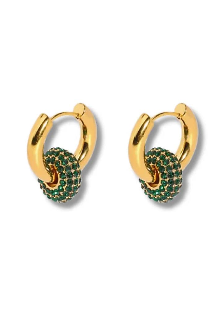 Gold Plated Swarovski Hoop Earrings by ESME at Pernia's Pop Up Shop