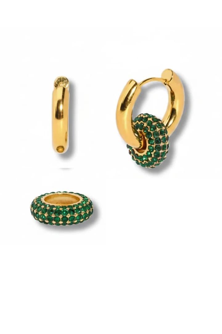 Gold Plated Swarovski Hoop Earrings by ESME at Pernia's Pop Up Shop
