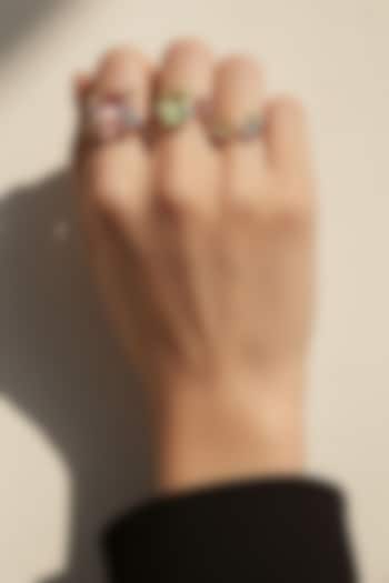 Gold Plated Multi-Colored Swarovski Stack Of Rings by ESME at Pernia's Pop Up Shop