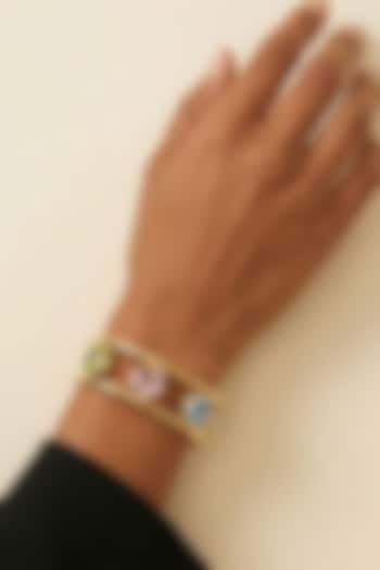 Gold Plated Multi-Colored Swarovski Adjustable Bracelet by ESME at Pernia's Pop Up Shop