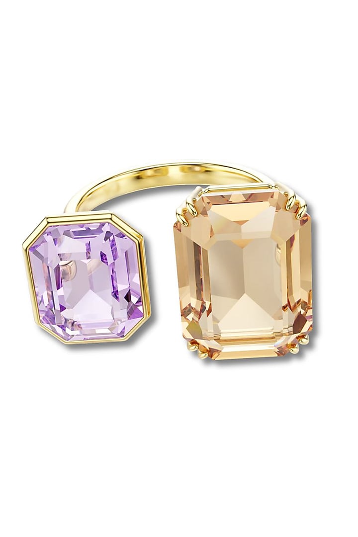 Gold Plated Lilac Swarovski Adjustable Ring by ESME at Pernia's Pop Up Shop