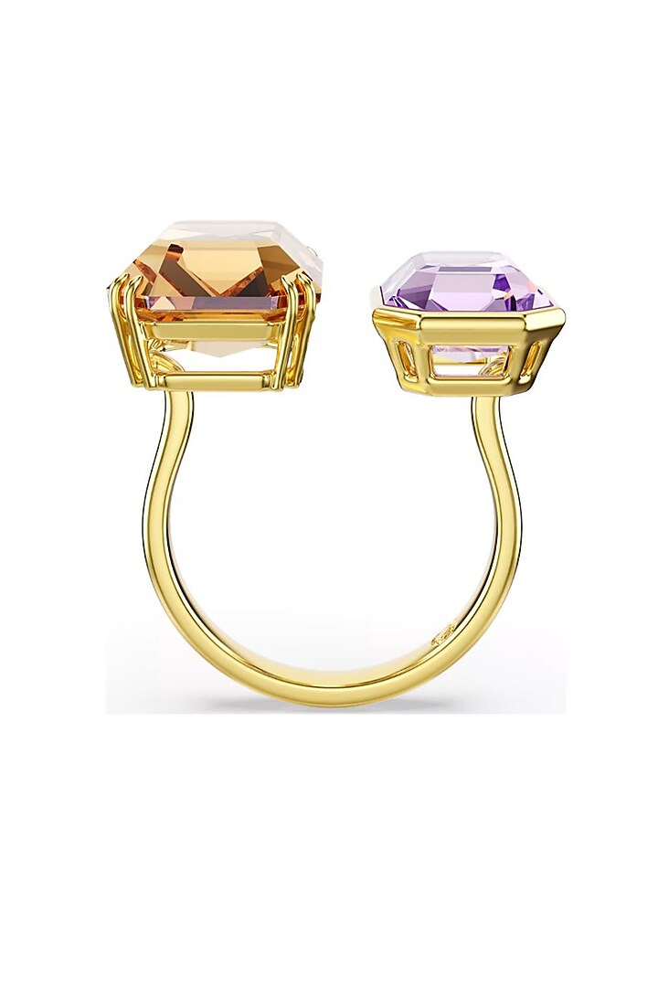Gold Plated Lilac Swarovski Adjustable Ring by ESME at Pernia's Pop Up Shop