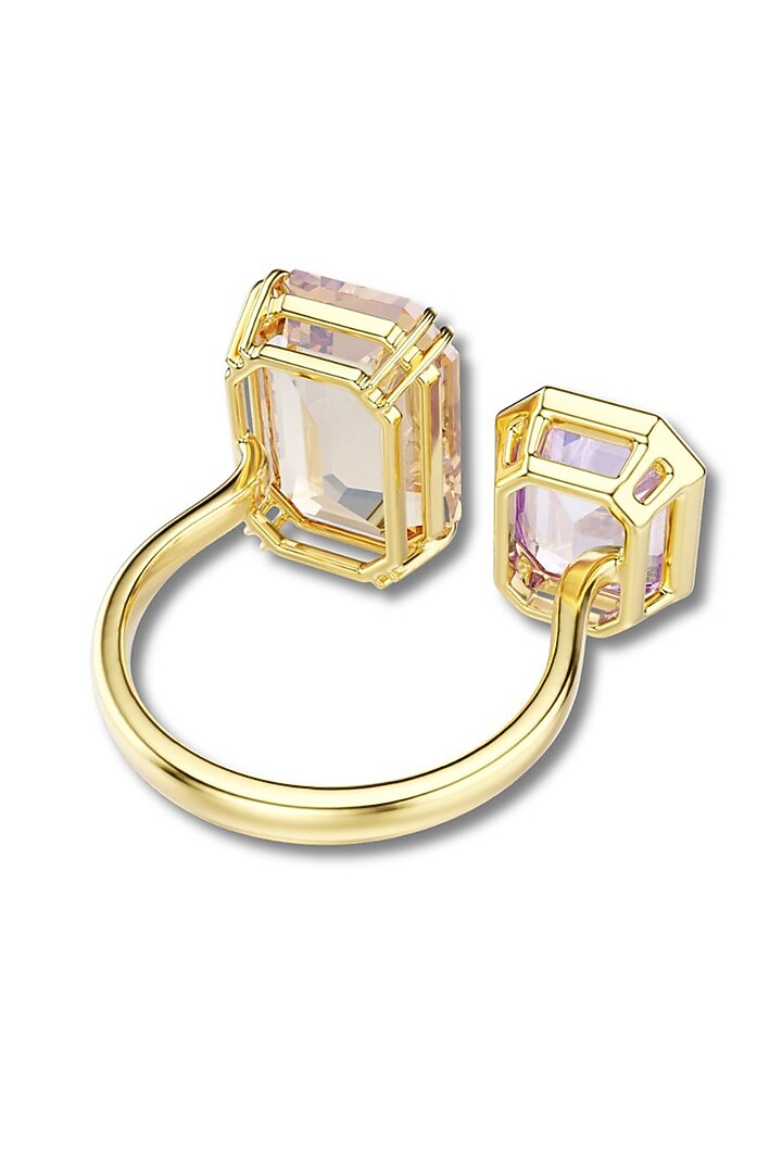 Gold Plated Lilac Swarovski Adjustable Ring by ESME at Pernia's Pop Up Shop
