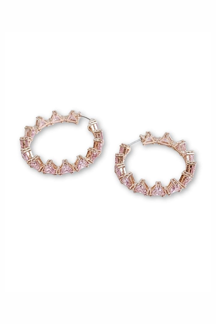 Gold Plated Champagne Swarovski Hoop Earrings by ESME at Pernia's Pop Up Shop