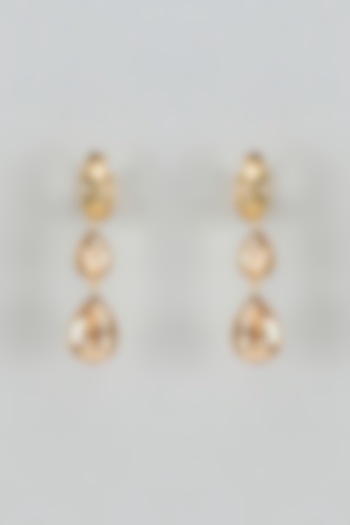 Gold Finish Swarovski Forever Yours Dangler Earrings by ESME at Pernia's Pop Up Shop