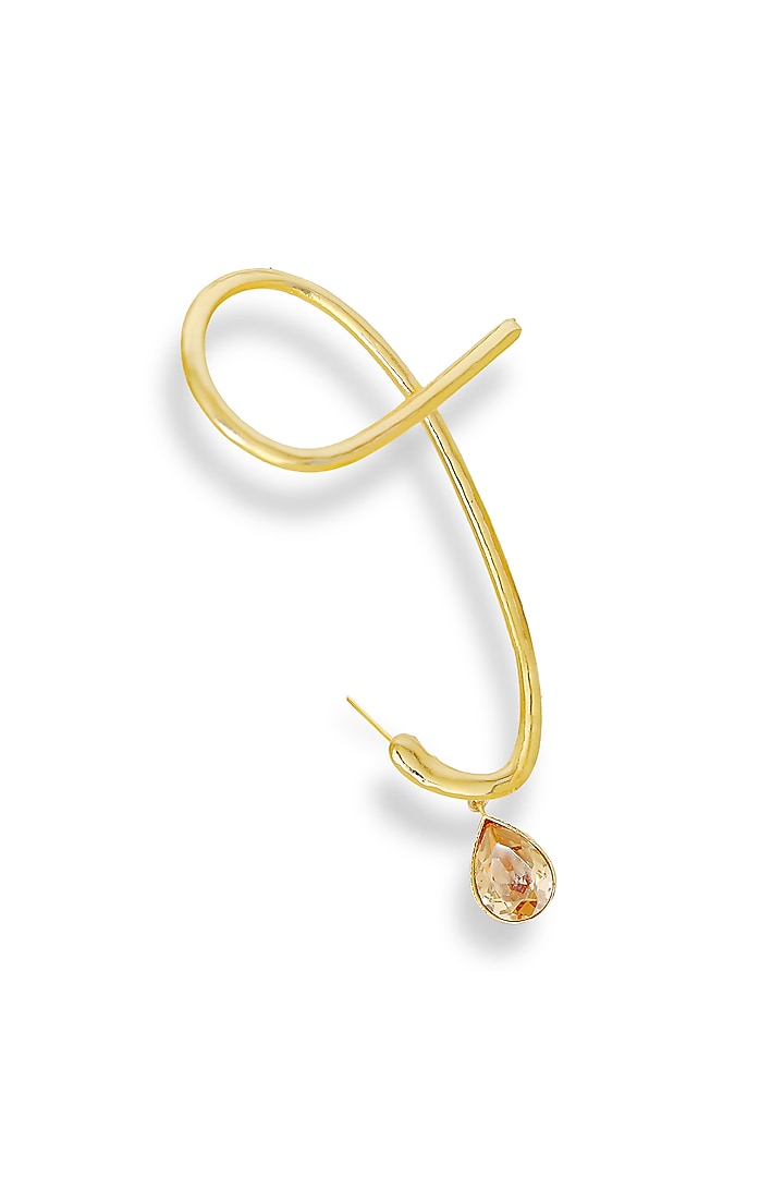 White Rhodium Finish Gold Swarovski Earcuffs (Set Of 2) by ESME at Pernia's Pop Up Shop