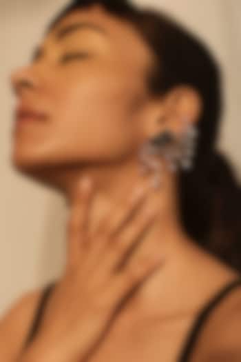 Gun Metal Finish Swarovski Crystal Dangler Earrings by ESME at Pernia's Pop Up Shop