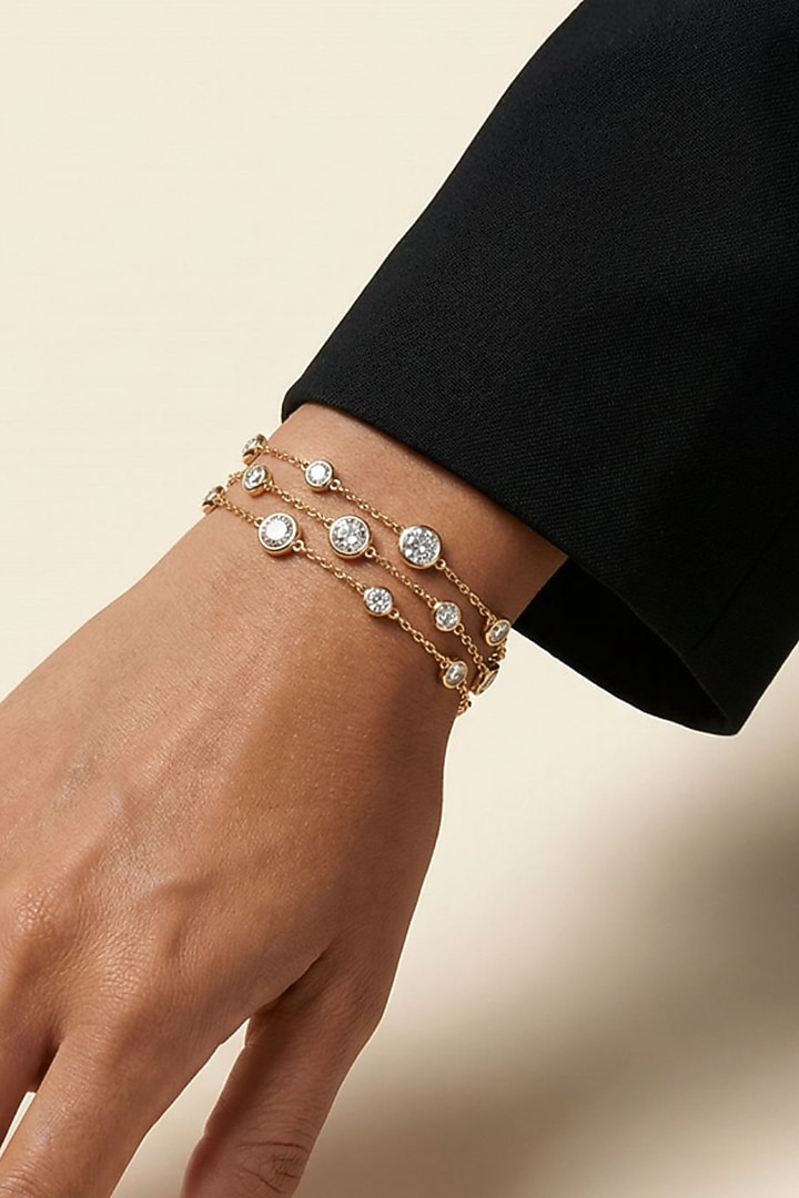 Gold Plated Swarovski Crystal Tennis Bracelet by ESME at Pernia's Pop Up Shop