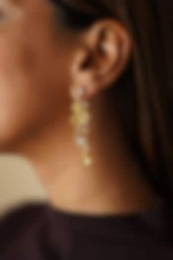 Gold Plated Swarovski Crystal Dangler Earrings by ESME at Pernia's Pop Up Shop