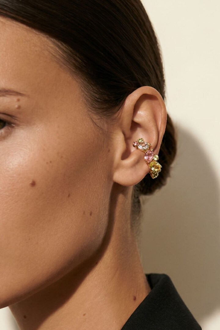 Gold Plated Multi-Colored Swarovski Crystal Earcuffs by ESME at Pernia's Pop Up Shop