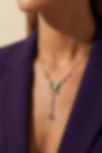 Gold Plated Multi-Colored Swarovski Crystal Necklace by ESME at Pernia's Pop Up Shop