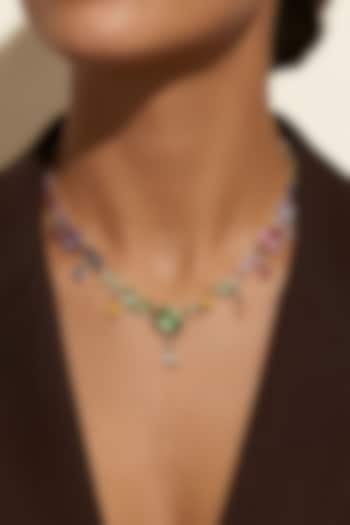 Gold Plated Multi-Colored Swarovski Crystal Necklace by ESME at Pernia's Pop Up Shop