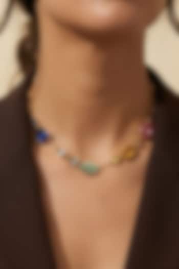Gold Plated Multi-Colored Swarovski Crystal Necklace by ESME at Pernia's Pop Up Shop