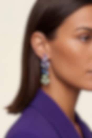 Gold Plated Multi-Colored Swarovski Crystal Dangler Earrings by ESME at Pernia's Pop Up Shop