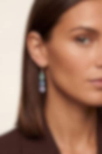 Gold Plated Multi-Colored Swarovski Crystal Dangler Earrings by ESME at Pernia's Pop Up Shop