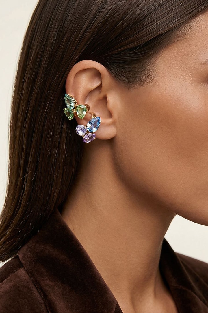 Gold Plated Multi-Colored Swarovski Crystal Earcuffs by ESME at Pernia's Pop Up Shop