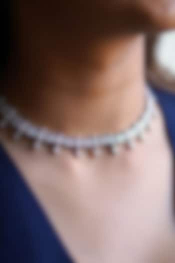 Silver Finish Swarovski Crystal Necklace by ESME at Pernia's Pop Up Shop