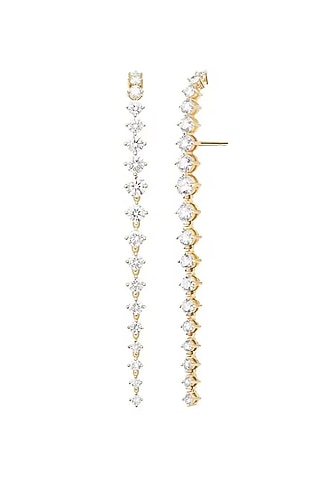 Gold Finish Swarovski Crystal Dangler Earrings by ESME