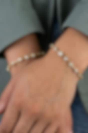 Gold Finish Swarovski Crystal Openable Bracelet by ESME at Pernia's Pop Up Shop
