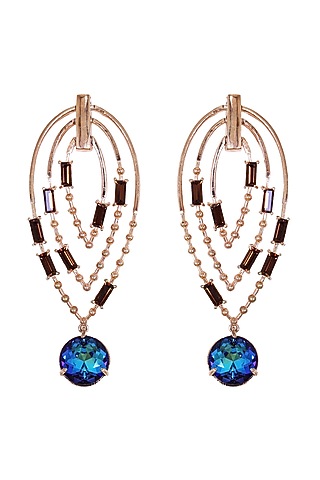 Rose Gold Swarovski Crystal Earrings by ESME