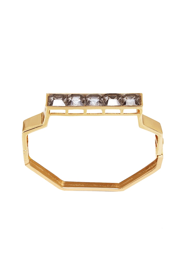 White Rhodium Finish Black Swarovski Crystal Statement Bracelet by ESME at Pernia's Pop Up Shop