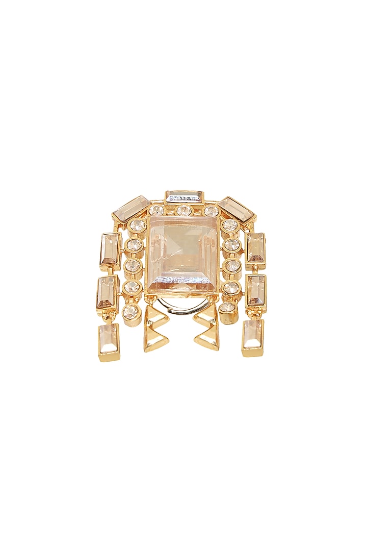 White Rhodium Finish Gold Swarovski Ring by ESME at Pernia's Pop Up Shop