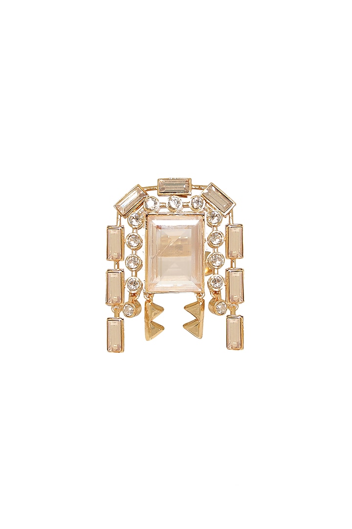 White Rhodium Finish Gold Swarovski Ring by ESME at Pernia's Pop Up Shop