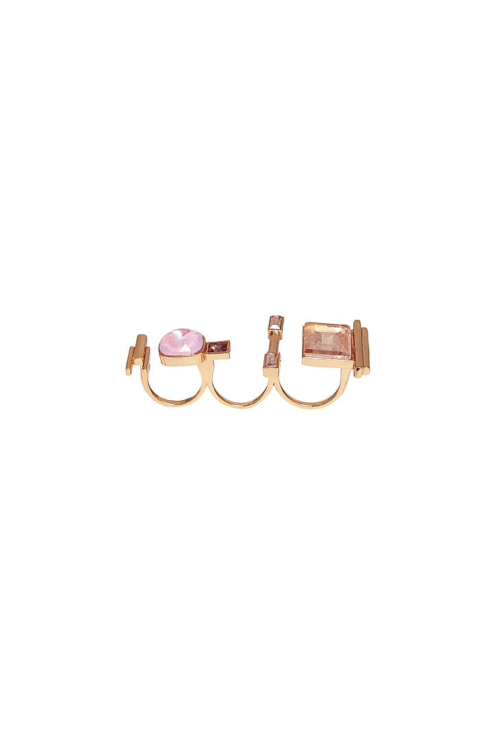 Rose Gold Finish Pink Swarovski Crystals Ring by ESME at Pernia's Pop Up Shop